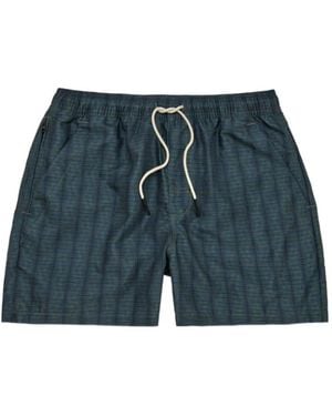 Oas Check-Pattern Swim Shorts - Blue