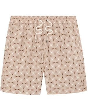 Frescobol Carioca Geometric-Print Swim Shorts - Natural