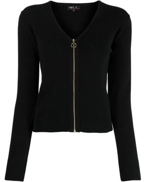 agnès b. Diane Zipped Cardigan - Black