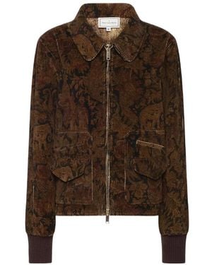 Pierre Louis Mascia Gridox Patterned Corduroy Jacket - Brown