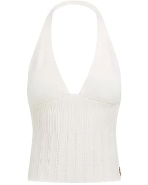 Roberto Cavalli Top Con Scollo All'Americana - Bianco
