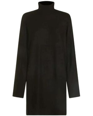 Thom Krom High-Neck Long-Sleeved Shift Mini Dress - Black