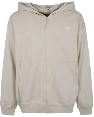 The North Face Essential Logo-Embroidered Zip-Up Hoodie - Grey