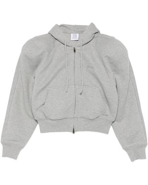 Vetements Hoodie En Jersey À Fermeture Zippée - Gray