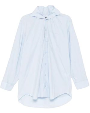 ALAINPAUL Elasticated Collar Shirt - White