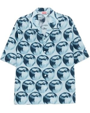 KENZO Camicia Con Stampa Mela - Blu
