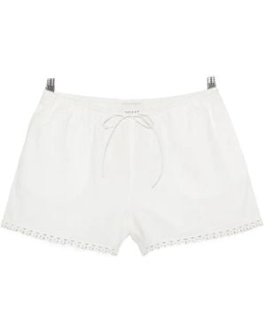 Posse Veda Lace-Trim Shorts - White