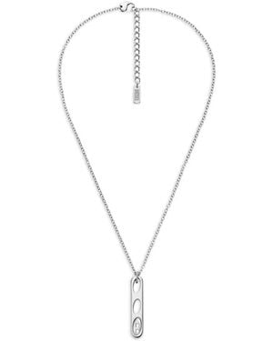 DIESEL Collar Con Colgante Oval Del Logo D - Blanco