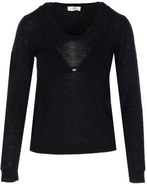 Elisabetta Franchi Pull À Design Côtelé - Bleu