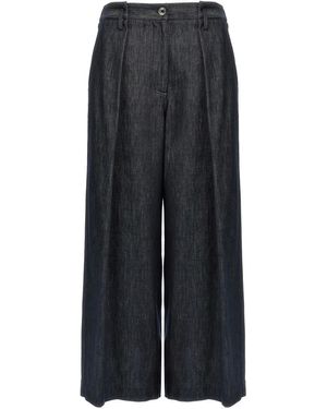 Brunello Cucinelli Pantaloni Plissé - Blu