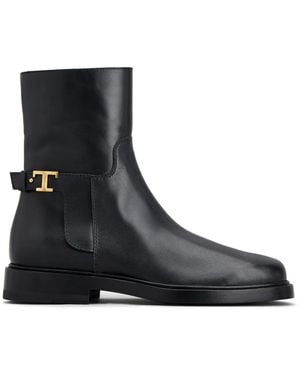 Tod's T-Timeless Leather Ankle Boots - Black