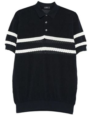 Hōsio Striped Polo Shirt - Black