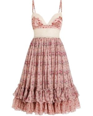 Dolce & Gabbana Lace Floral Mini Dress - White