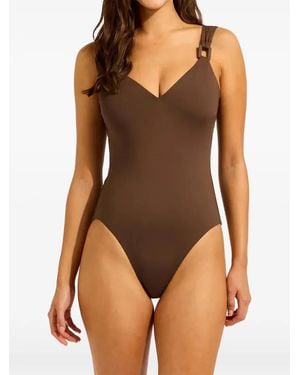 Seafolly Buckle-Detail Swimsuit - Brown