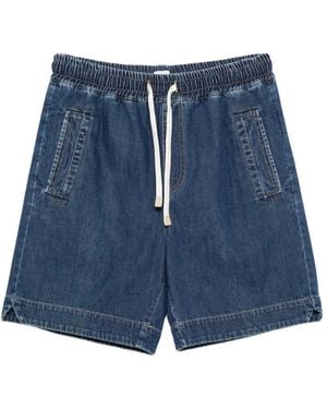 Eleventy Drawstring Denim Shorts - Blue