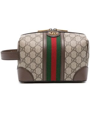 Gucci Kulturbeutel Mit Gg Supreme-Muster - Braun