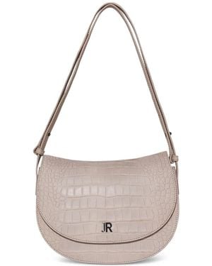 John Richmond Croc-Effect Shoulder Bag - White