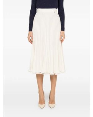 Nissa High-Waist Pleated Midi Skirt - White