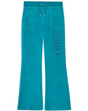 Juicy Couture Jewelled Velour Track Trousers - Blue