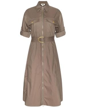 L'Agence Callen Belted Midi Dress - Natural