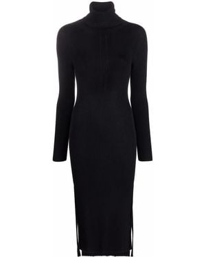 Philosophy Di Lorenzo Serafini Ribbed-Knit Fitted Midi Dress - Black