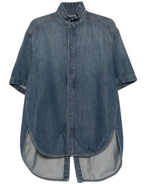 DARKPARK High-Neck Asymmetrical Shirt - Blue