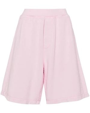 DSquared² Rubberised-Logo Cotton Shorts - Pink