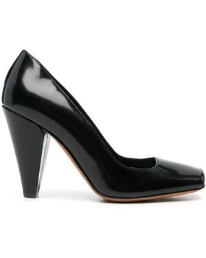 KHAITE Leather Cedar Court Shoes - Black