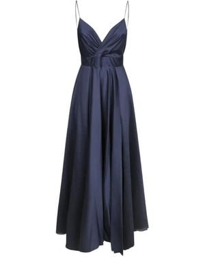 Blanca Vita Maxi Bow-Detail Pleated Dress - Blue