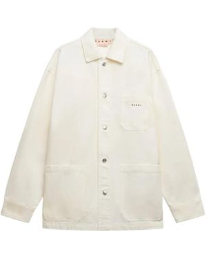Marni Camisa Con Bolsillo De Parche - Blanco