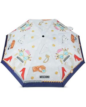 Moschino Ombrello Con Stampa - Bianco