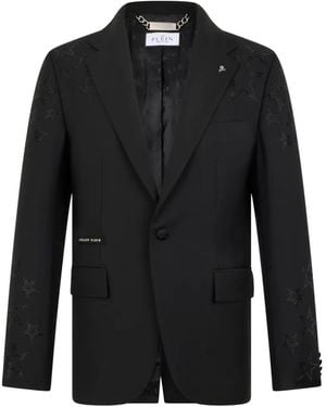 Philipp Plein Rhinestone-Stars Blazer - Black