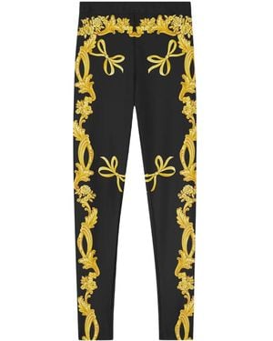 Versace Medusa Came Print Leggings - Black