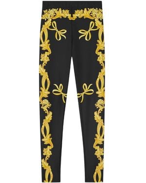 Versace Medusa Came Print Leggings - Black