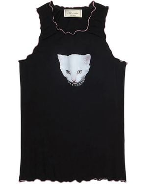 Blumarine Top Mit Wellensaum - Schwarz