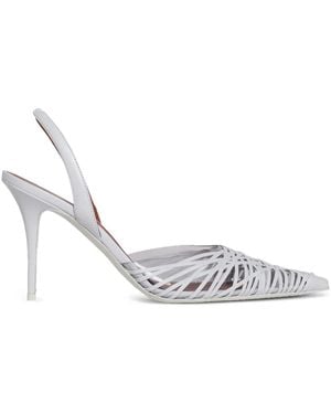 AMINA MUADDI 90mm Lori Strappy Pointed-toe Slingback Pumps - ホワイト
