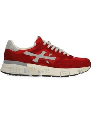 Premiata Baskets Mick À Patch Logo - Red