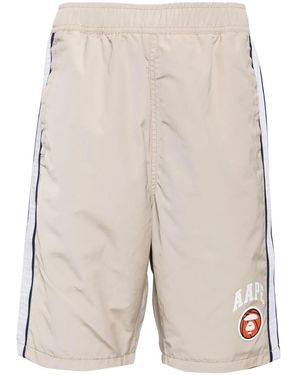Aape By A Bathing Ape Logo-Print Cotton Shorts - Natural