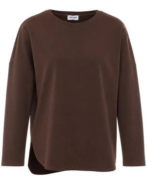 RUE DU BAC Long-Sleeve Crew-Neck Top - Brown