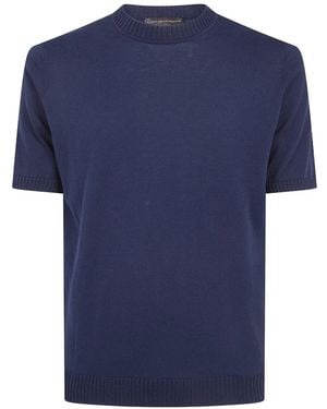FILIPPO DE LAURENTIIS Fine-Knit T-Shirt - Blue