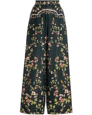 Agua Bendita Hose Mit Blumen-Print - Grün