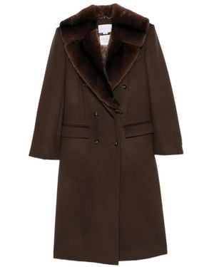 Stella McCartney Double-Breasted Collar-Detail Coat - Brown