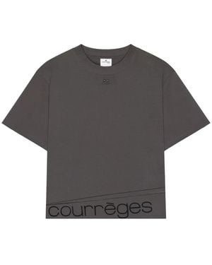 Courreges Logo T-Shirt - Grey