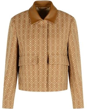 Max Mara Jacquard Cotton Jacket - Brown
