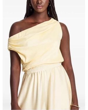 Diarrablu Alba One-Shoulder Draped Top - Natural