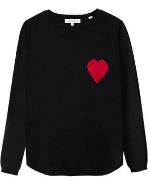 Chinti & Parker Heart-Embellished Jumper - Black