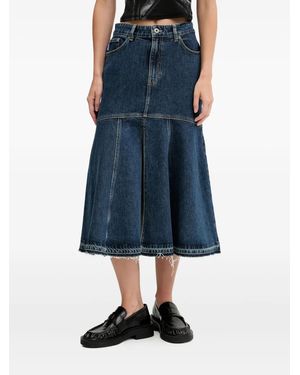 HUGO Denim Flared Midi Skirt - Blue