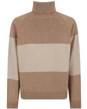 Peserico Pull Rayé À Col Roulé - Natural