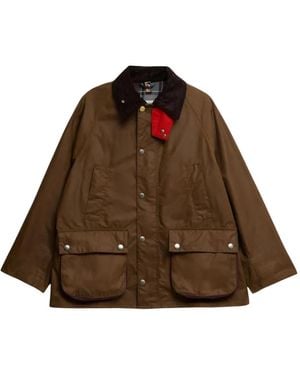 Barbour X Paul Smith Corduroy-Collar Waxed Jacket - Brown