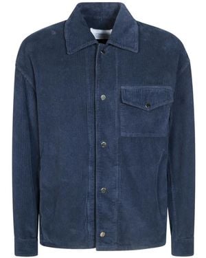 Paolo Pecora Corduroy Press-Stud Shirt - Blue